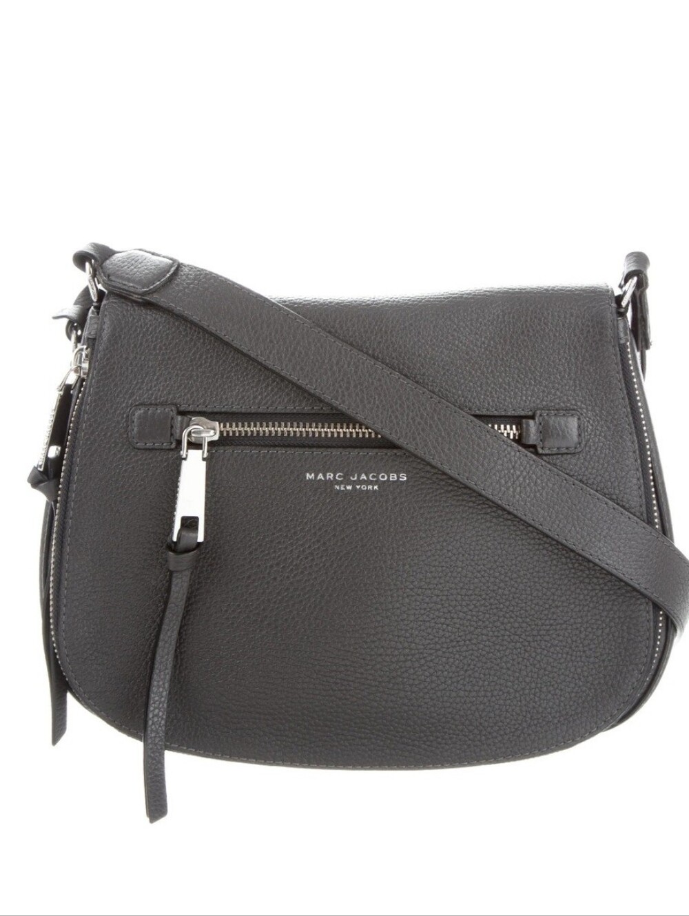 Marc By Marc Jacobs Recruit Nomad Saddle Bag Gray Silver Hardware Dust Bag